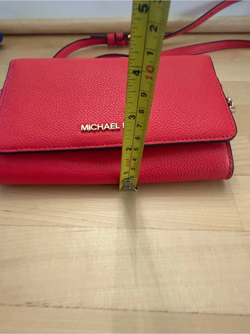 Michael Kors Red Pebbled Leather Crossbody